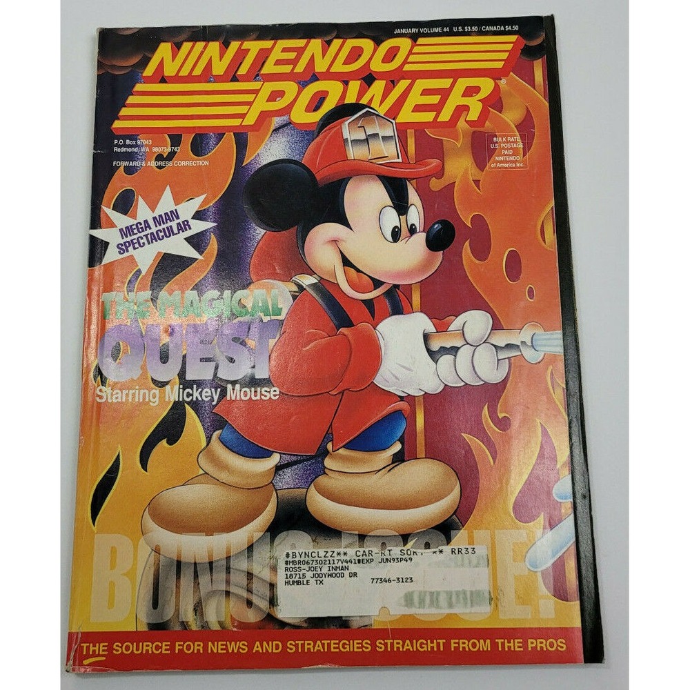NINTENDO POWER VOLUME 44 MICKEY + REN & STIMPY SHOW POSTER CARDS‎ SNES NES
